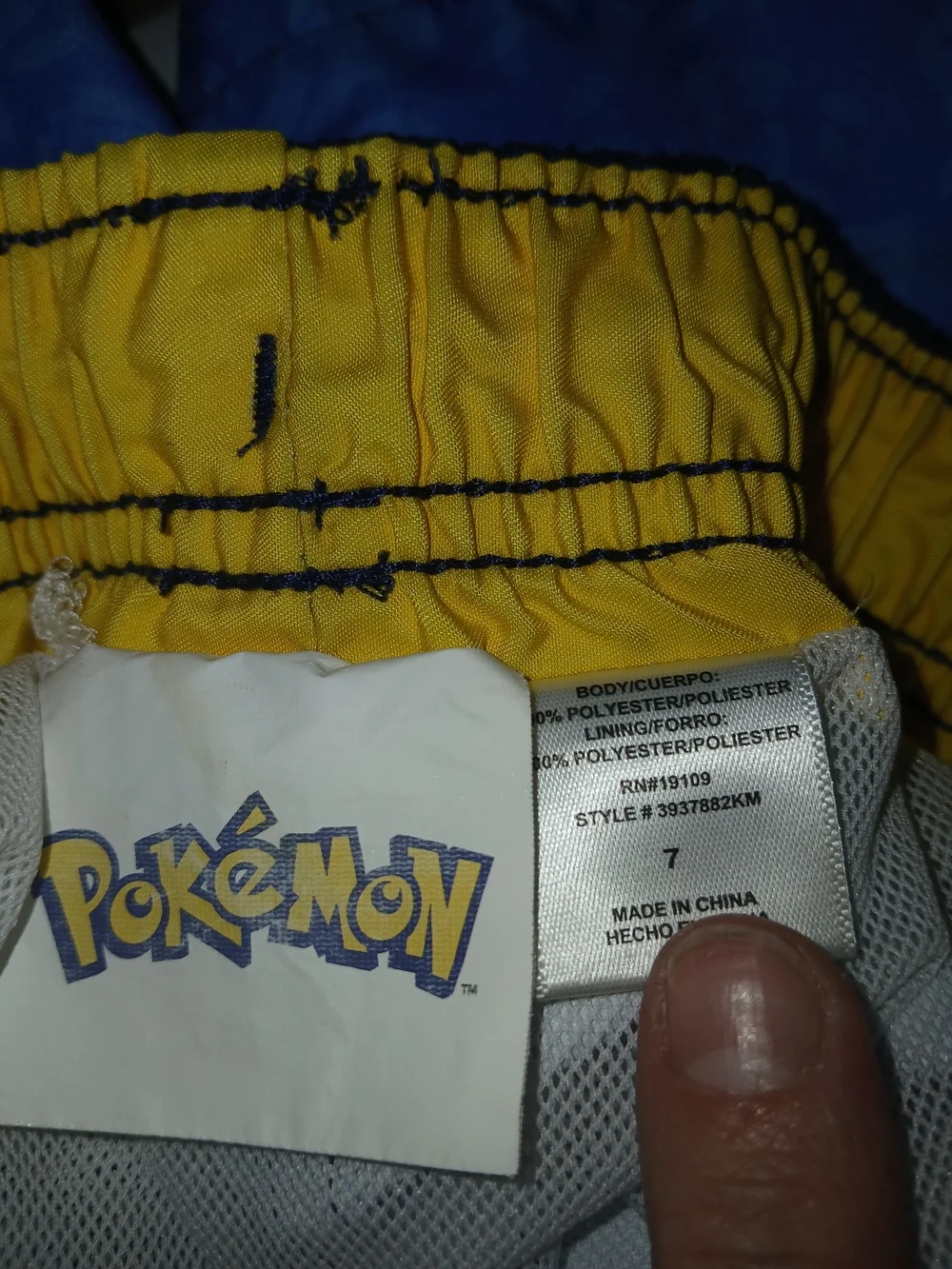 Pokemon Blue Swim Board Shorts Trunks Boys Size 7